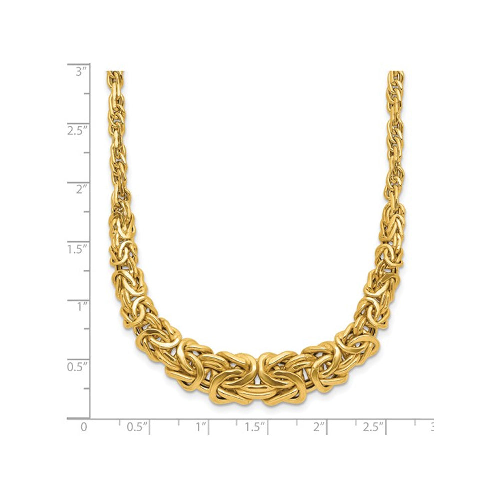 14K Yellow Gold Polished Byzantine Graduated Necklace (18 inches) Image 2