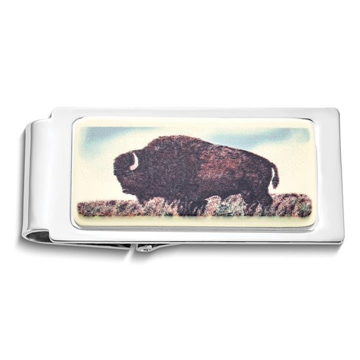 Mens Buffalo Hinged Money Clip Image 1