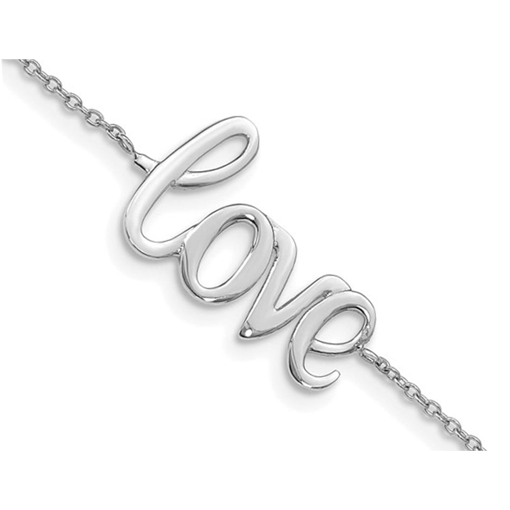 14K White Gold Polished LOVE Bracelet (7.00 inches) Image 4