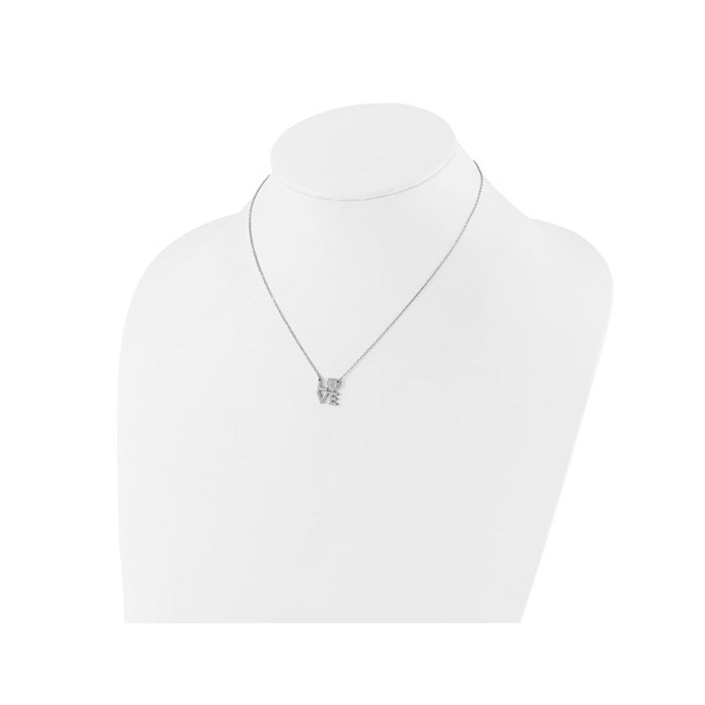 Sterling Silver LOVE Heart Necklace with Chain Image 3