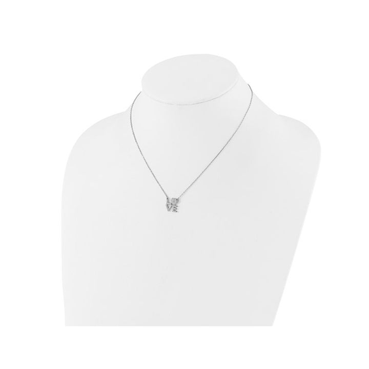 Sterling Silver LOVE Heart Necklace with Chain Image 3