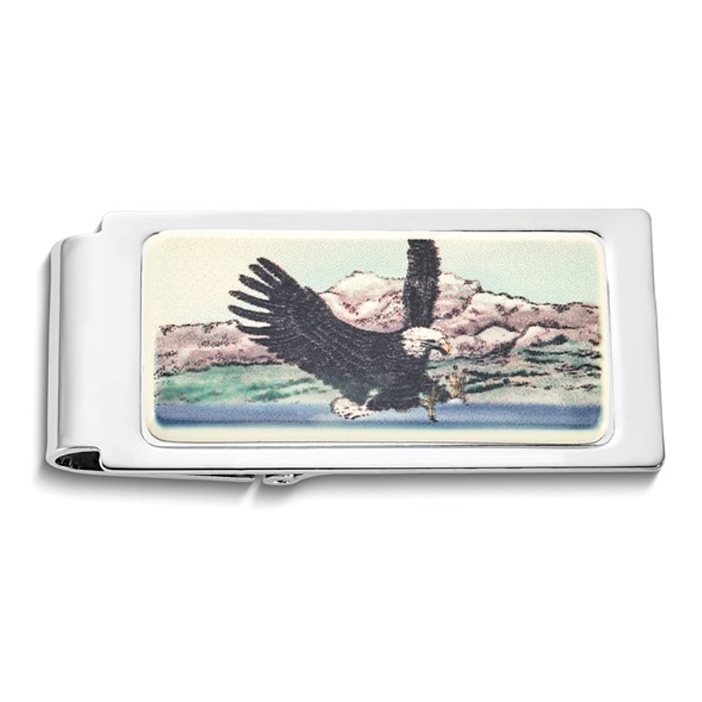 Mens Eagle Landing Hinged Money Clip Image 1