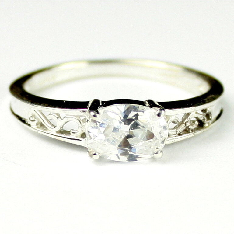 Sterling Silver Ladies Engagement Ring Cubic Zirconia SR362 Image 1