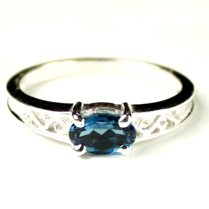 Sterling SIlver Ladies Ring London Blue Topaz SR362 Image 1