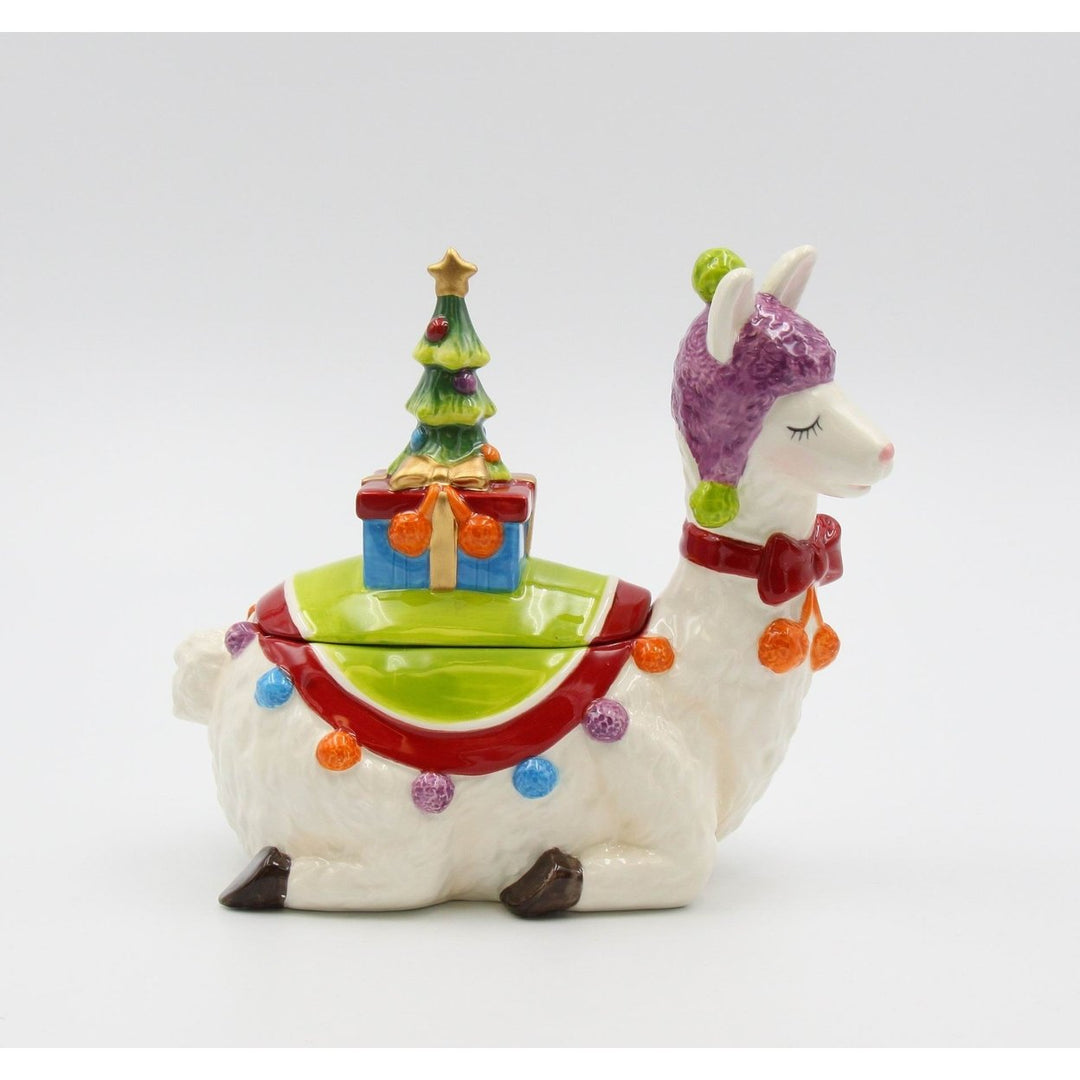 Ceramic Alpaca Llama Candy Box 7.875 x 4.25 x 7.25 Inch Gift Image 4