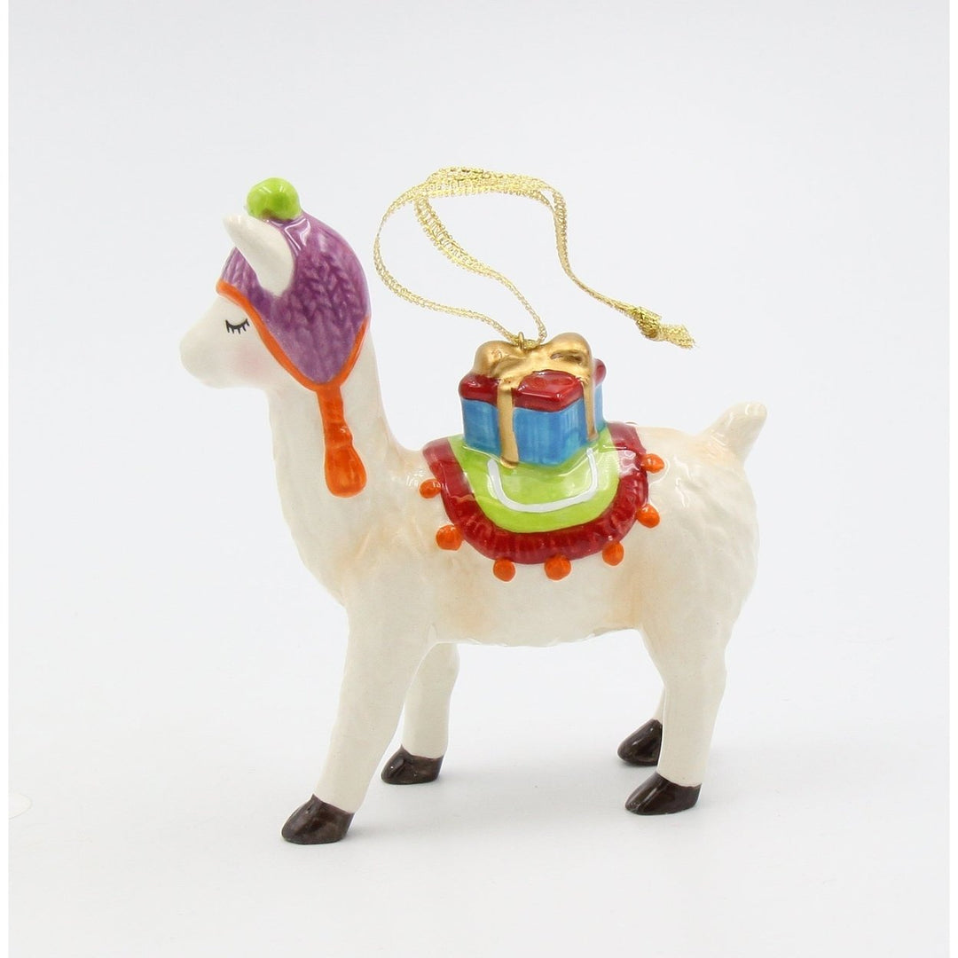 Ceramic Llama Ornament 4in Mom Image 4