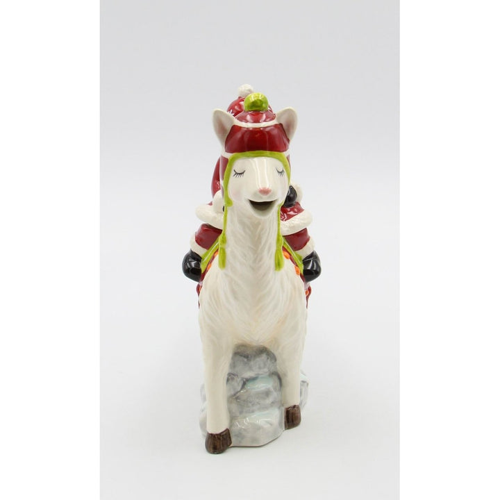 Ceramic Santa Riding Llama Teapot 14 Oz Holiday Image 3