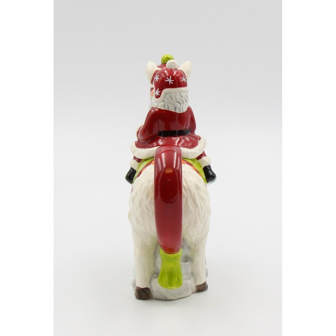 Ceramic Santa Riding Llama Teapot 14 Oz Holiday Image 4