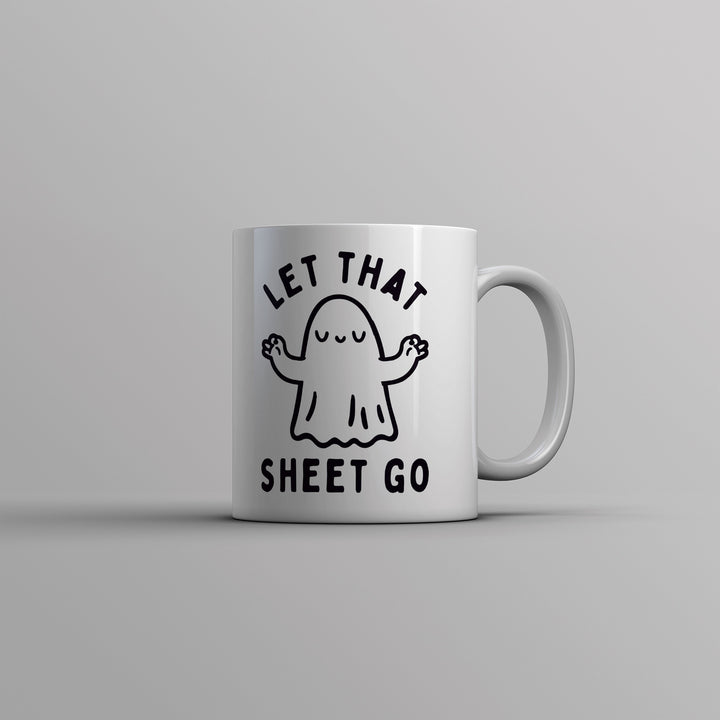 Let That Sheet Go Mug Funny Halloween Bed Sheets Ghost Joke Cup-11oz Image 1