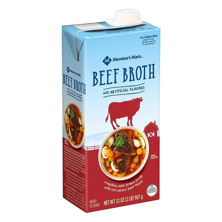 Members Mark Conventional Beef Broth32 Ounce (Pack of 6) Image 3