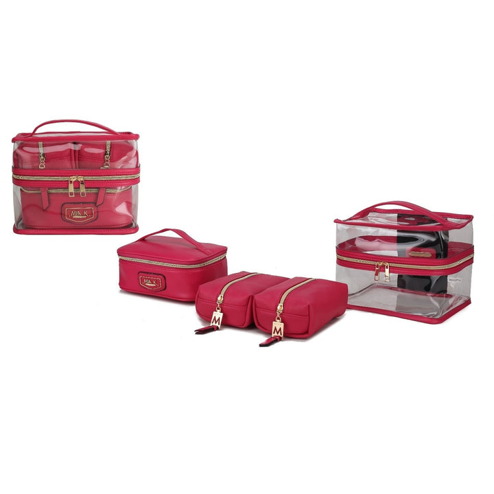 MKF Collection Emma Multi-Functional Cosmetic 4 Pc Set Handbag by Mia K. Image 1