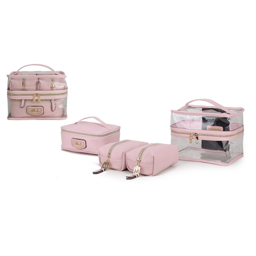 MKF Collection Emma Multi-Functional Cosmetic 4 Pc Set Handbag by Mia K. Image 9