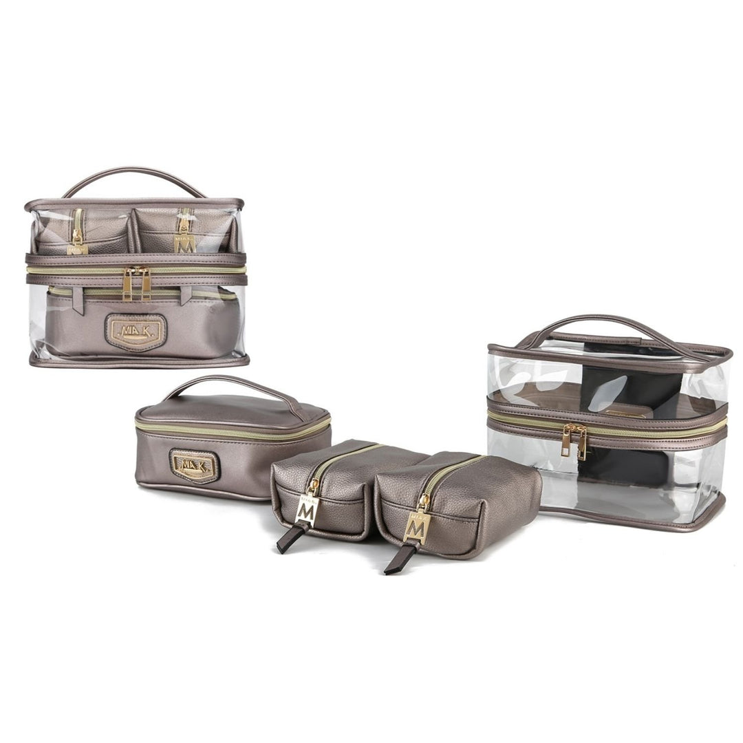 MKF Collection Emma Multi-Functional Cosmetic 4 Pc Set Handbag by Mia K. Image 10