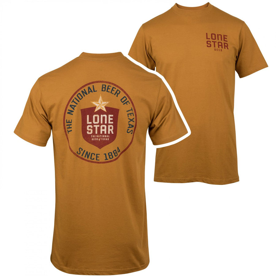 Lone Star Beer Round Logo Front and Back Print T-Shirt Image 1