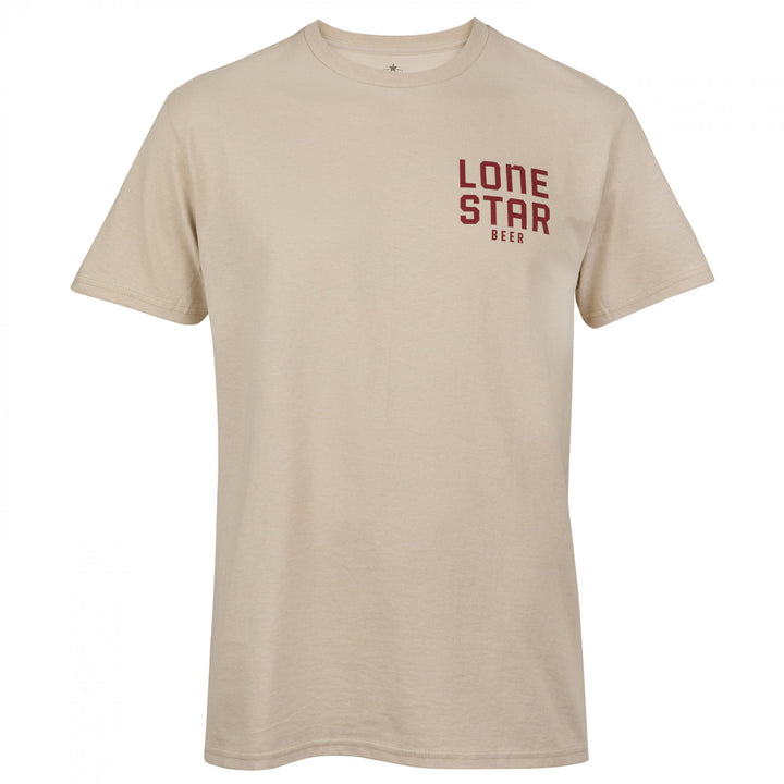 Lone Star Beer Armadillo Riding Front and Back Print T-Shirt Image 2