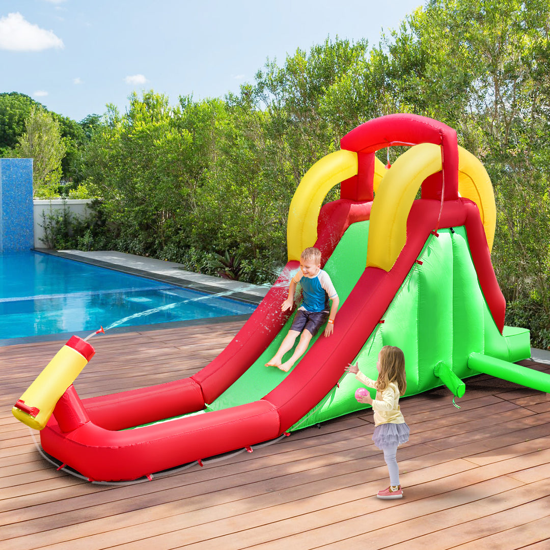 Inflatable Water Slide Bounce House Bouncer Kids Jumper Climbing w/ 480W Blower Image 3