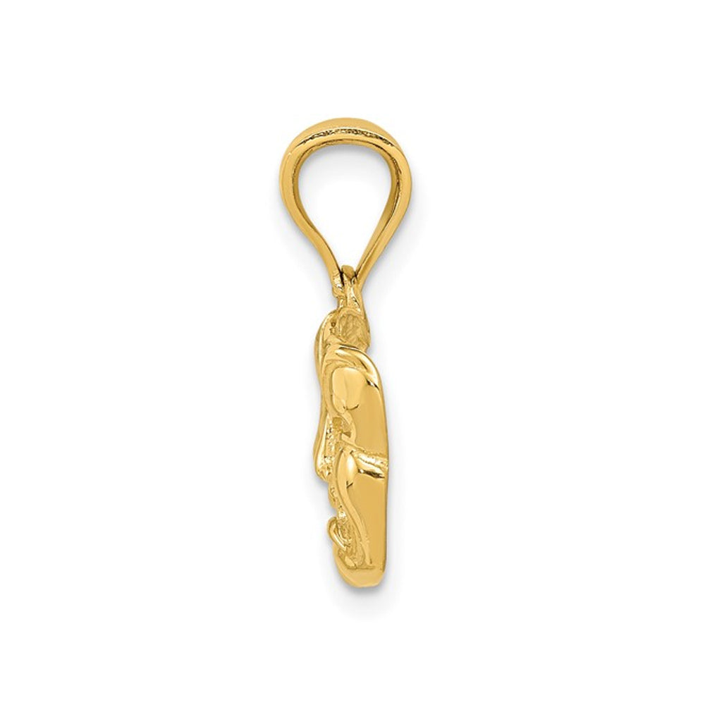 14K Yellow Gold Comedy Tragedy Charm Pendant (No Chain) Image 2