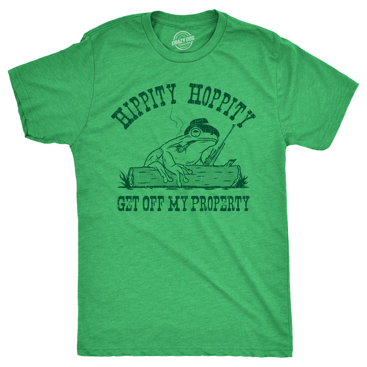 Mens Hippity Hoppity Get Off My Property T Shirt Funny Threatening Frog Joke Tee For Guys Image 1