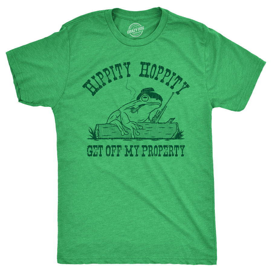 Mens Hippity Hoppity Get Off My Property T Shirt Funny Threatening Frog Joke Tee For Guys Image 1