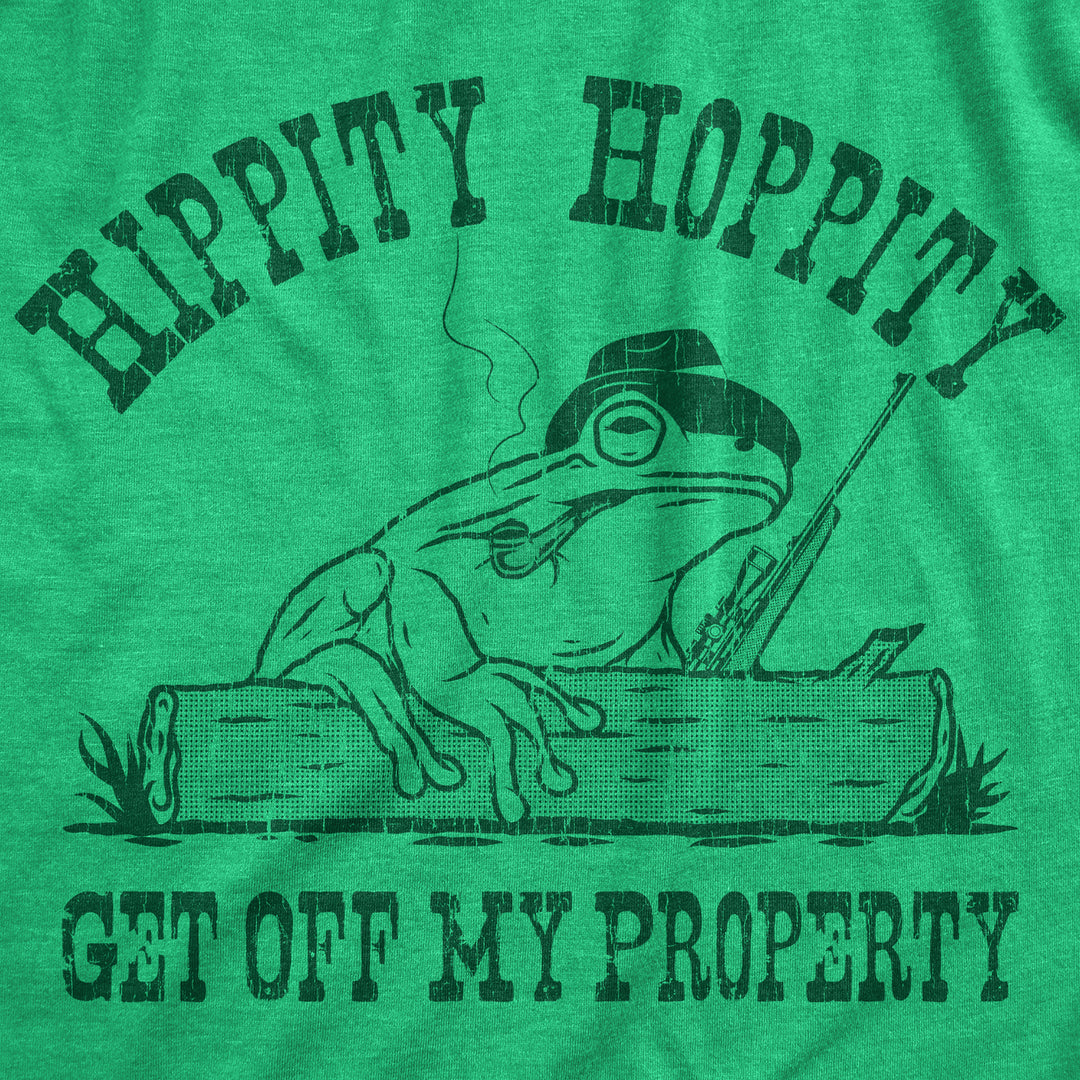 Mens Hippity Hoppity Get Off My Property T Shirt Funny Threatening Frog Joke Tee For Guys Image 2