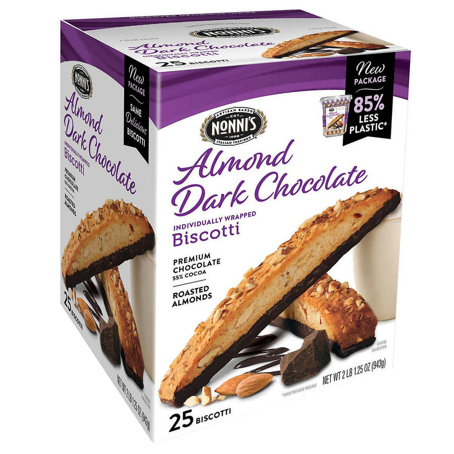 Nonni s Biscotti Almond Dark Chocolate 1.33 Ounce (25 Count) Image 1