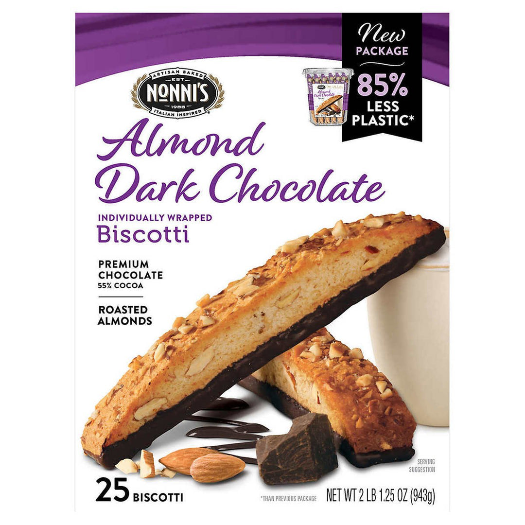 Nonni s Biscotti Almond Dark Chocolate 1.33 Ounce (25 Count) Image 2