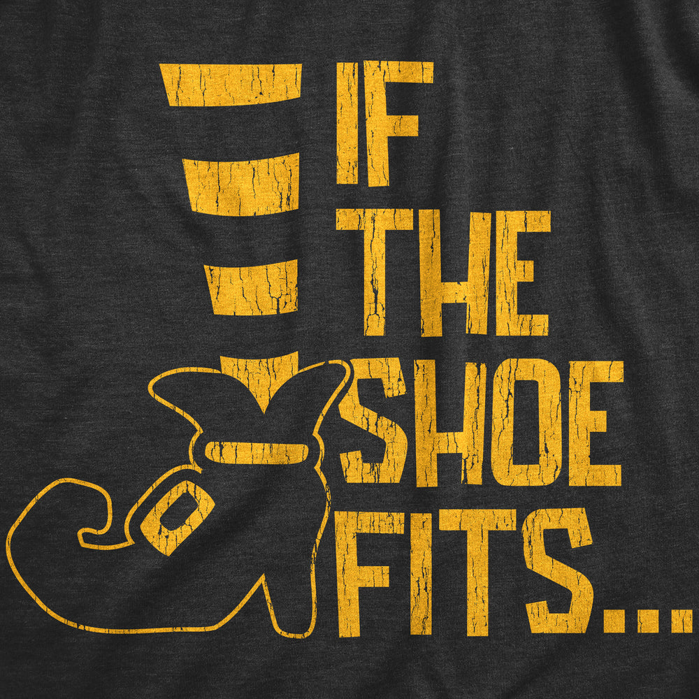 Mens If The Shoe Fits T Shirt Funny Halloween Witch Feet Salem Joke Tee For Guys Image 2