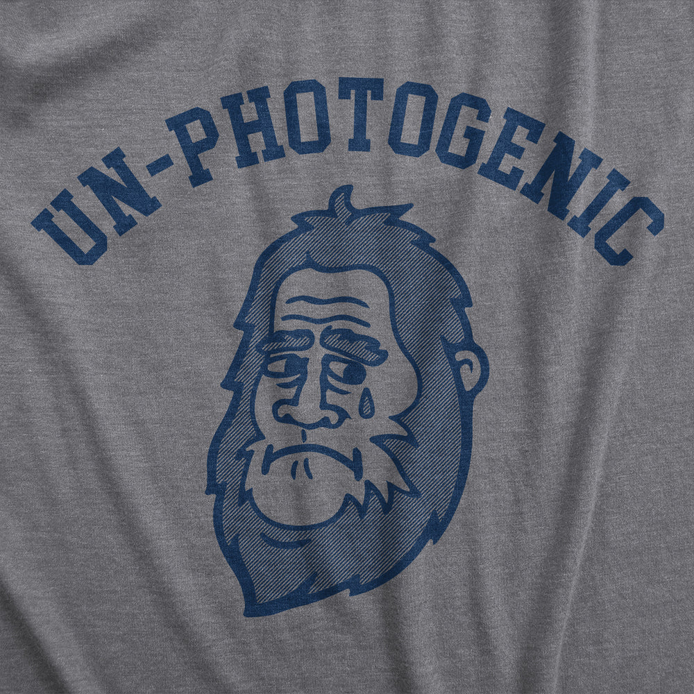 Womens Un Photogenic T Shirt Funny Bigfoot Sasquatch Picture Joke Tee For Ladies Image 2