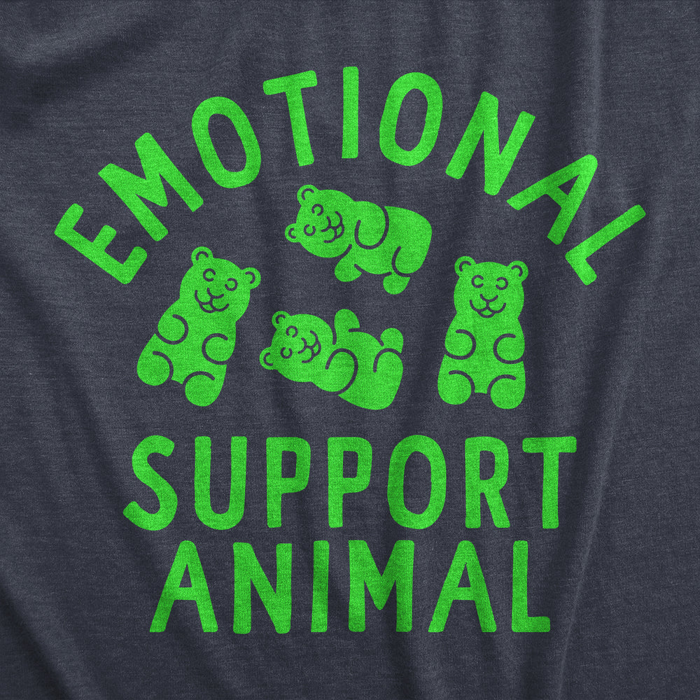 Mens Emotional Support Animal T Shirt Funny Mental Health Gummy Bear Candy Joke Tee For Guys Image 2