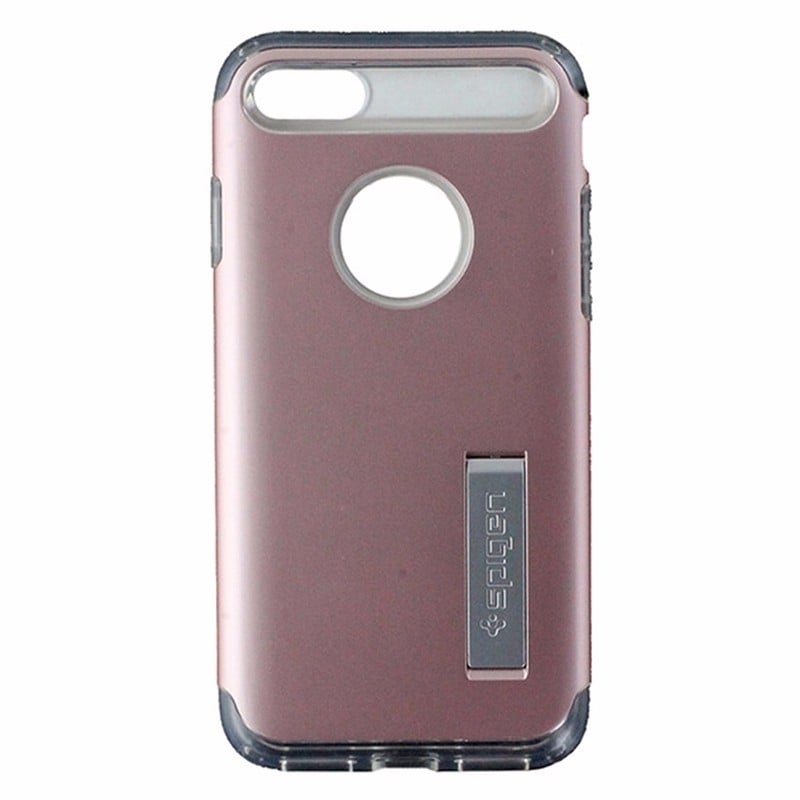 Spigen Slim Armor Dual Layer Case Cover w/ Kickstand iPhone 8 / 7 - Pink / Clear Image 1