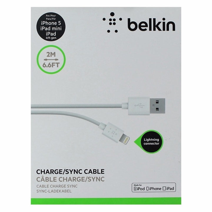 Belkin ( F8J023BT2M - WHT) 6.6Ft Charge/Sync Cable for iPhones - White Image 1