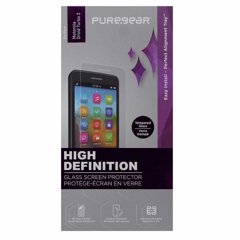 PureGear HD Tempered Glass Screen Protector for Motorola Droid Turbo 2 - Clear Image 1