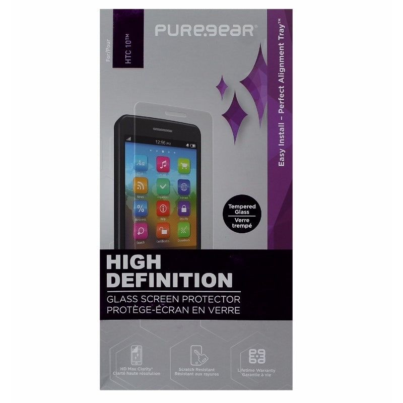 PureGear HD Tempered Glass Screen Protector w/ Alignment Tray for HTC 10 - Clear Image 1