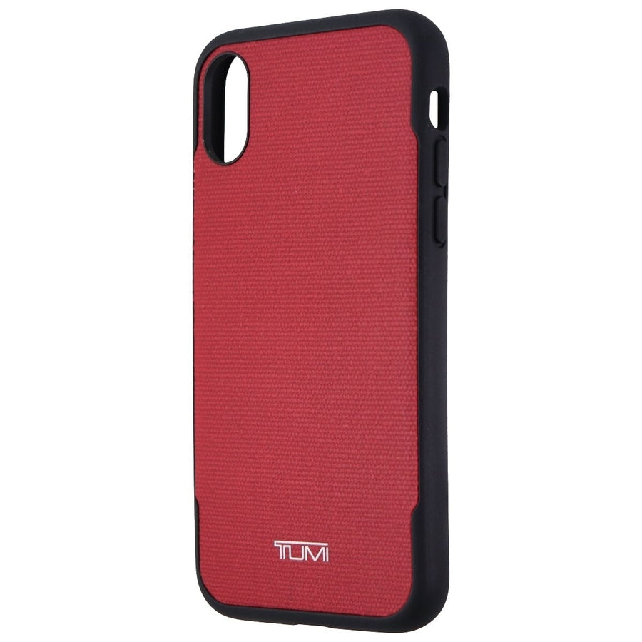 Tumi Canvas Co-Mold Series Hybrid Case for Apple iPhone Xs/X - Red Canvas/Black Image 1