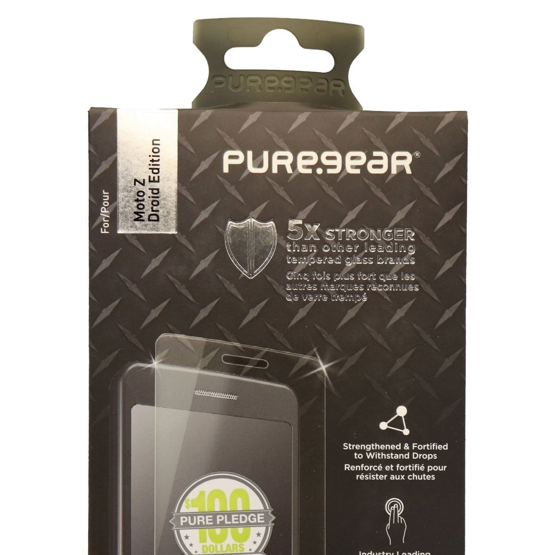 PureGear Steel 360 Tempered Glass Screen Protector for Moto Z Droid - Clear Image 2