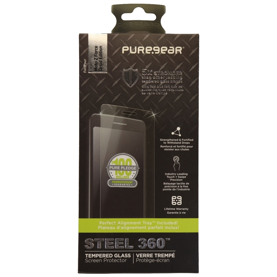 PureGear Steel 360 Tempered Glass Screen Protector for Moto Z Force Droid Image 1