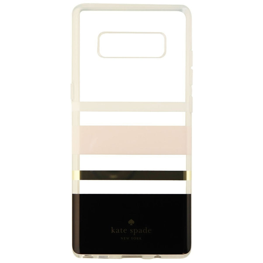 Kate Spade Flexible Hardshell Case for Galaxy Note8 - Pink/Gold/Blk/Clear Stripe Image 1