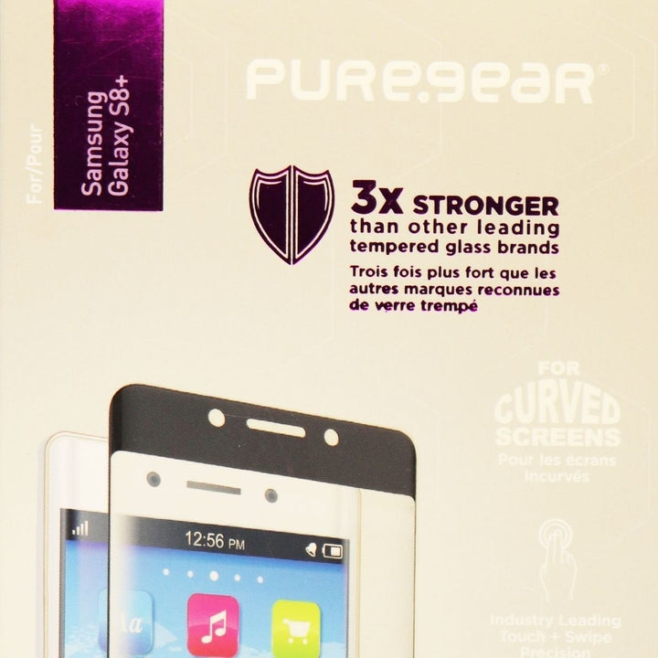 PureGear Curved HD Tempered Glass for Samsung S8+ (Plus) - Clear/Black Border Image 3