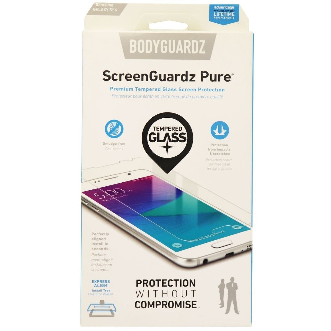 BodyGuardz ScreenGuardz Pure Series Tempered Glass for Galaxy S6 - Clear Image 1