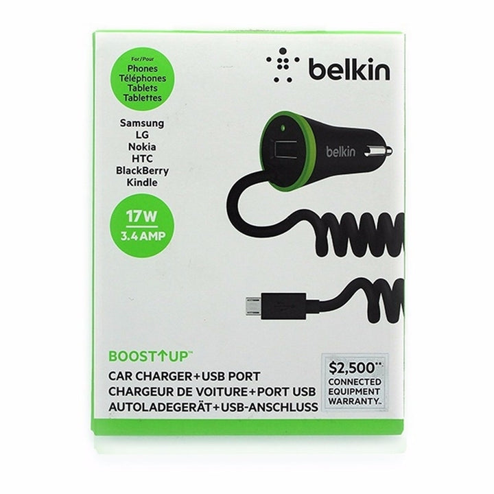 Belkin 3.4 Amp Boost Up Micro USB Car Charger w/ Extra USB Port Image 2