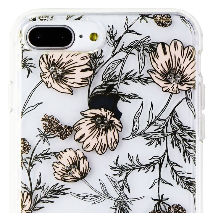 Kate Spade Hybrid Case for iPhone 8 Plus / 7 Plus - Clear / Pink Blossoms / Gems Image 3