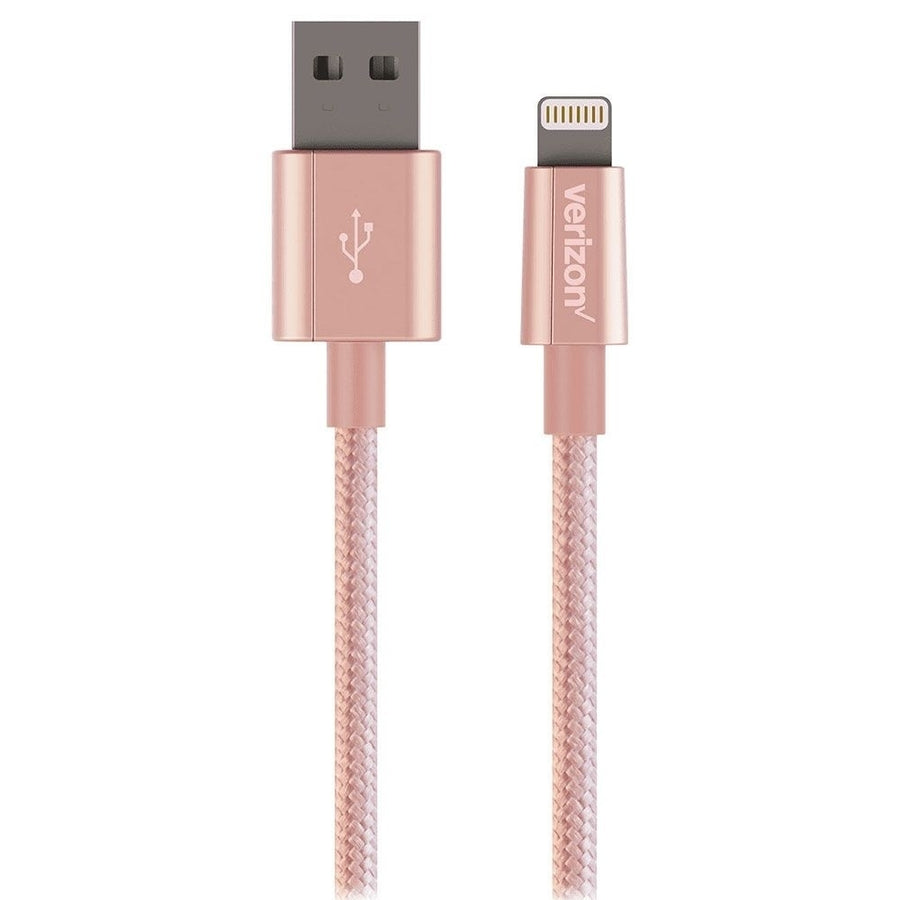 Verizon 4-Ft Charge and Sync Cable for iPhones and iPad - Pink Rose Gold Image 1