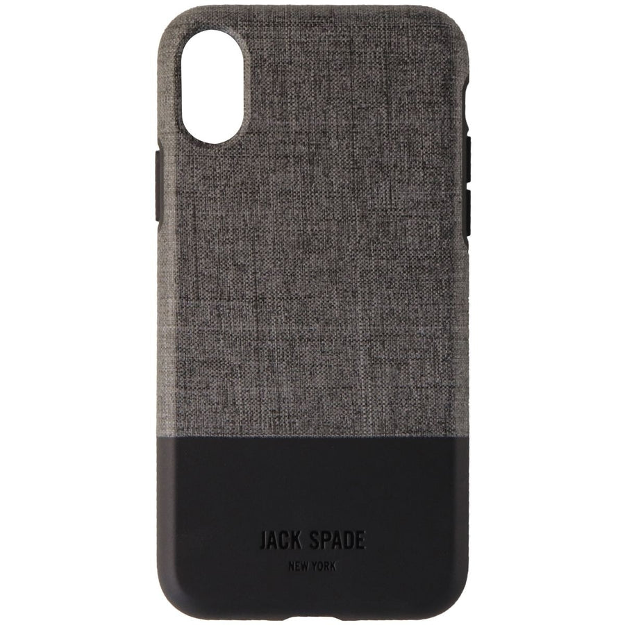 Jack Spade Color-Block Series Hybrid Case for iPhone X - Gray Fabric/Black Image 1