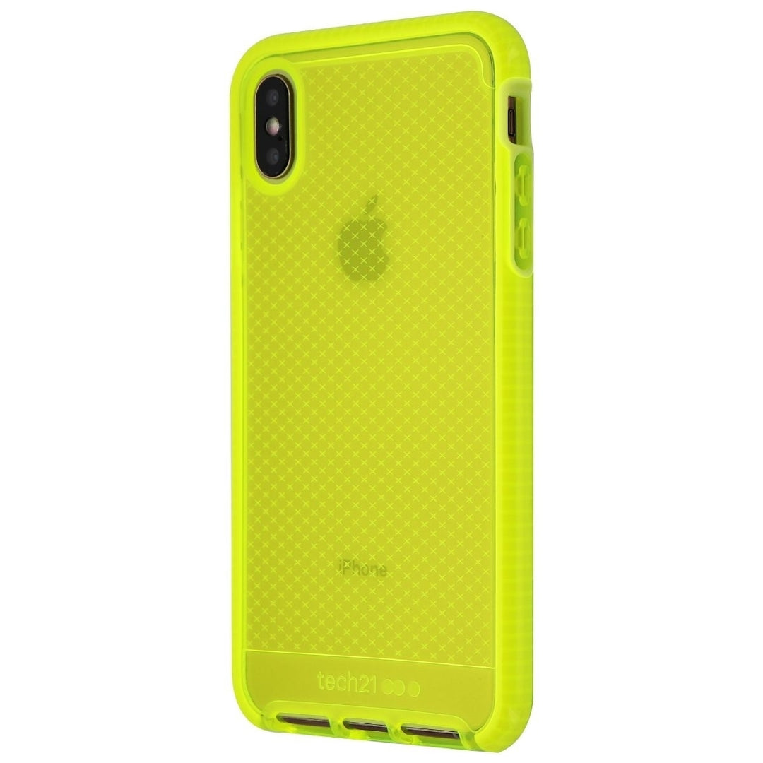 Tech21 Evo Check Series Gel Case for Apple iPhone XS Max - Neon Yellow Image 1