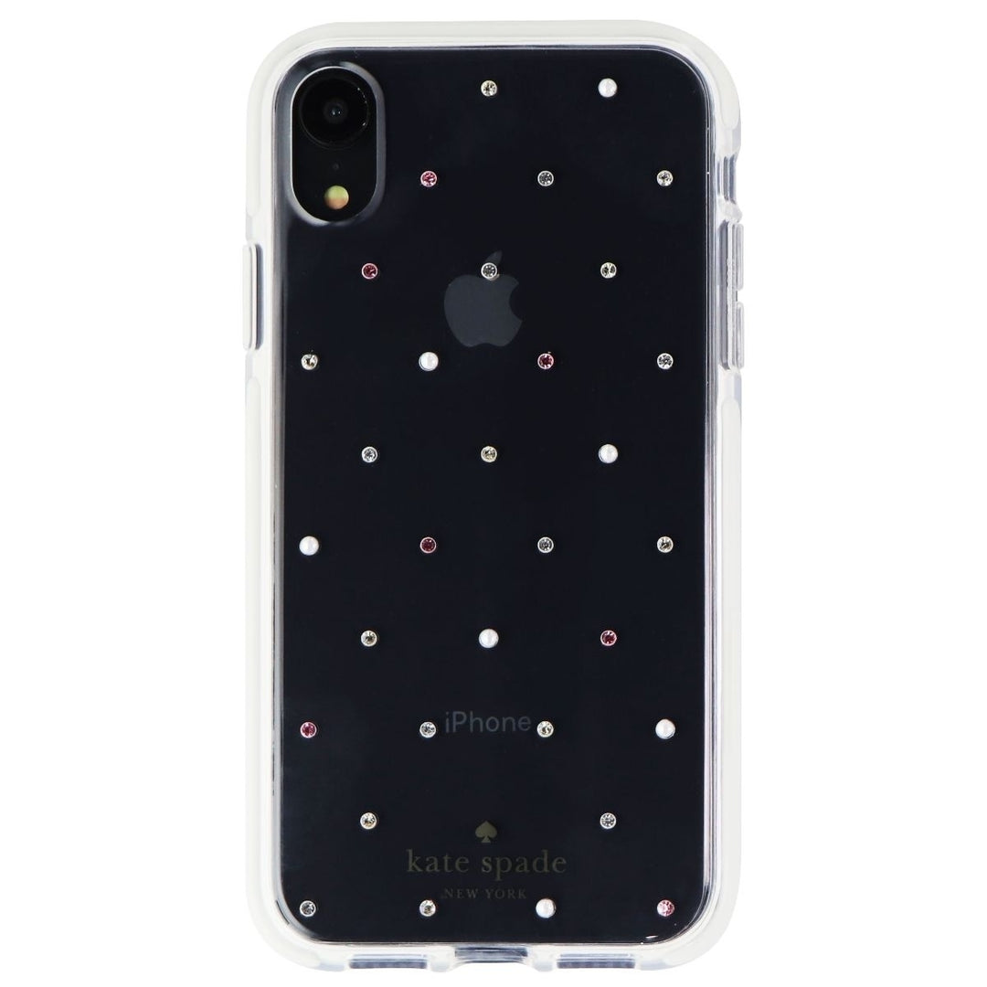 Kate Spade Defensive Hardshell Case for Apple iPhone XR - Clear / Pin Dot Gems Image 2