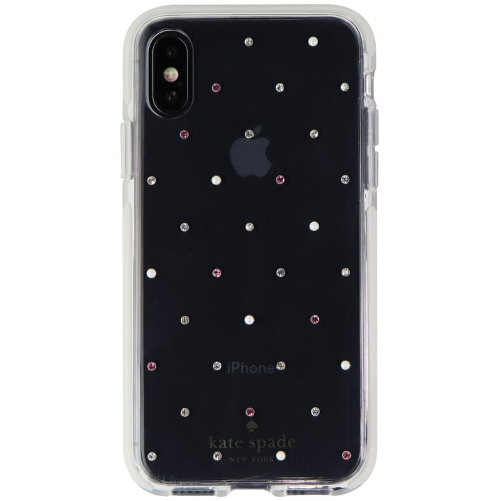 Kate Spade Defensive Hardshell Case for iPhone XS and X - Clear / Pin Dot Gems Image 2