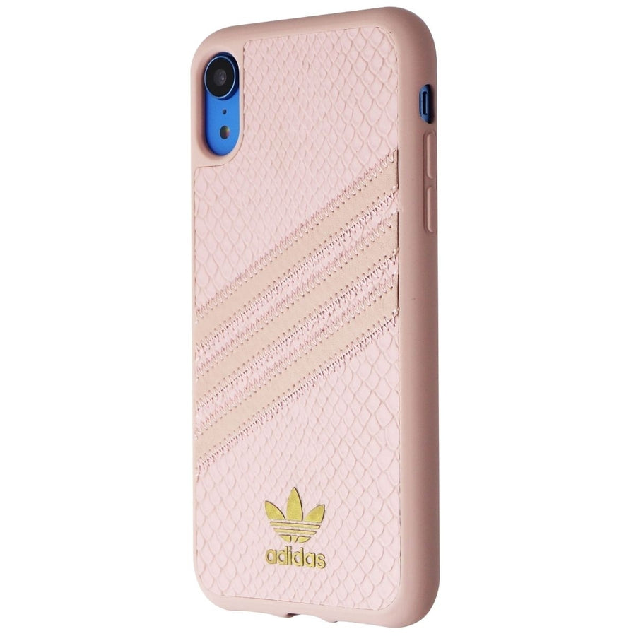 Adidas Snake Moulded 3-Stripes Snap Case for iPhone XR - Pink/Gold Metallic (Refurbished) Image 1