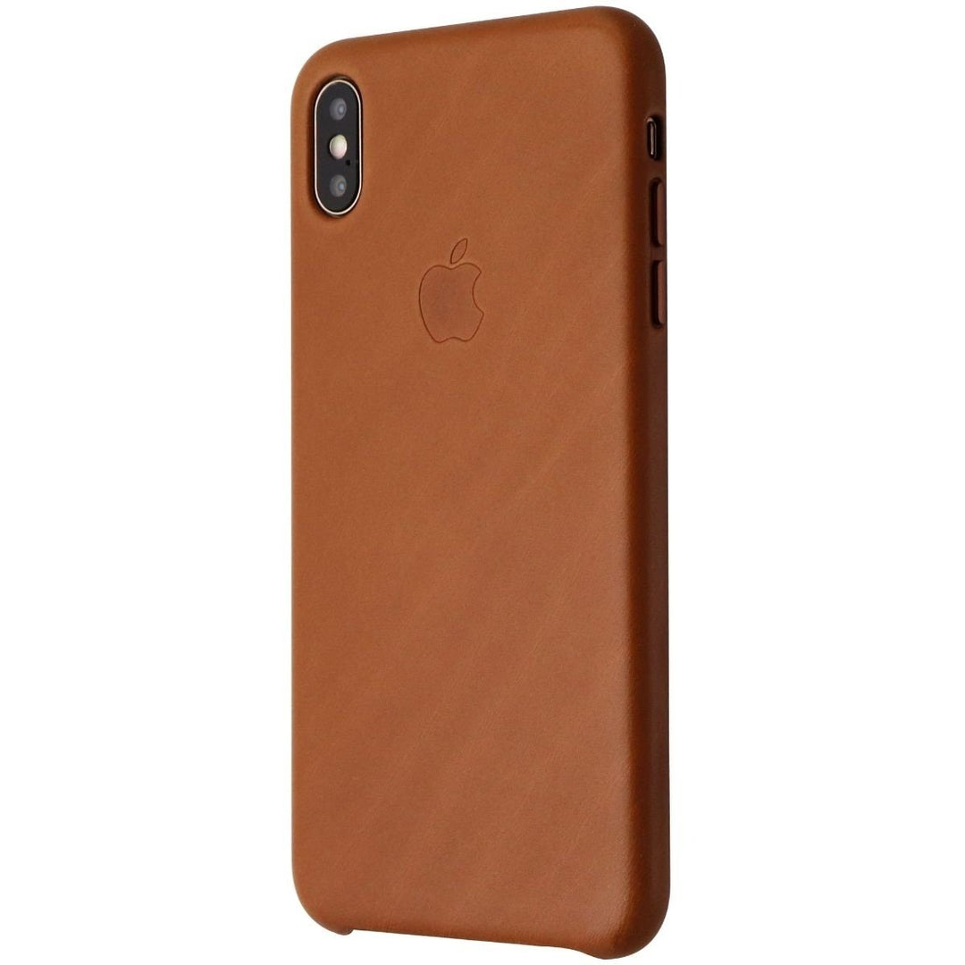 Official Apple Leather Case for Apple iPhone Xs Max - Saddle Brown (MRWV2ZM/A) Image 1