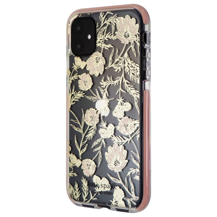 Kate Spade Defensive Hardshell Case for Apple iPhone 11 - Blossom Pink/Gold Gems Image 1