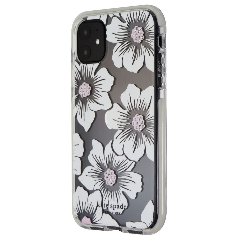 Kate Spade Defensive Hardshell Case for iPhone 11 (6.1-inch) - Hollyhock Flowers Image 1